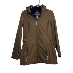 Killtec Women's Brown Softshell Jacket Size 8 Hooded Water Resistant Windproof‎